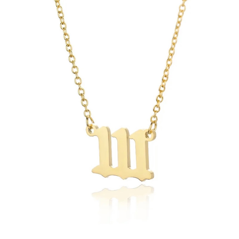 Angel Number Necklace | Stainless Steel 18K Gold Plated Pendant Dainty Choker